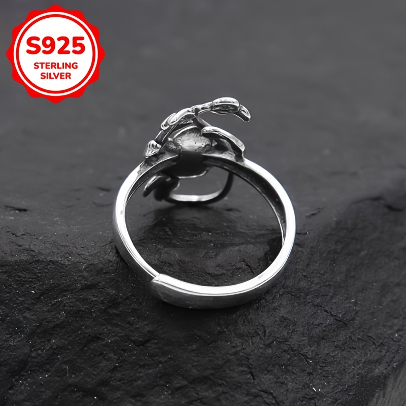 Creative Rose Ring Fashionable Opening Adjustable Women's Ring in 925 Silvery